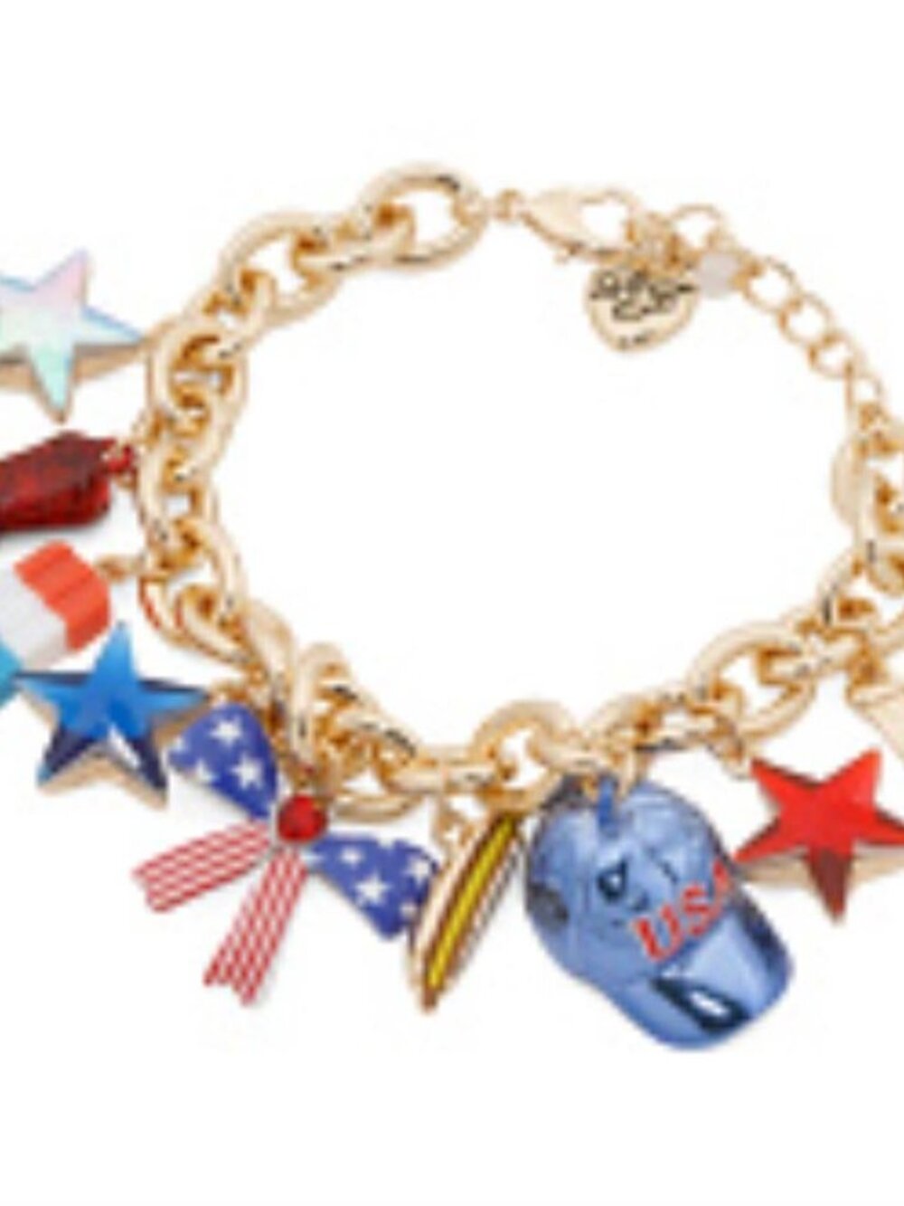 Betsey Johnson gold-tone charm patriotic-themed bracelet